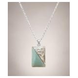 Sterling Silver and Jade Pendant Necklace