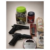 Two 6mm BB Airsoft Pistols With Pellets