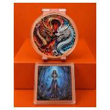 Fantasy Dragon and Forest Witch 15 oz .999 Cu
