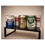 5 Vintage Motor Oil Cans