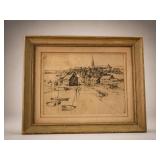 Abbo Ostrowsky Signed Framed Etching