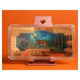 10 oz .999 Copper Bullion Bar with Deer Scene