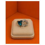 Sterling Silver Heart Ring, Size 7.5
