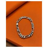 Sterling Silver Figaro Chain Bracelet 7.5in