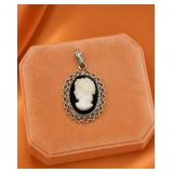 Gold Fill Cameo Pendant with Ornate Frame