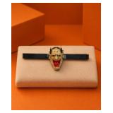 Silver Hannyah Noh Mask Bar Pin Tie Clasp