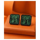 Square MCM Copper Cufflinks with Egyptian Motif
