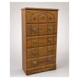Tall Oak Chest of Drawers, 7-Drawer