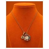 Vintage Crystal Jesus Pendant Necklace