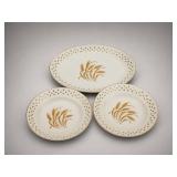 7 Wheat Pattern Porcelain Plates & 1 Platter