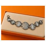 Australian Silver Coin Trench Art Bracelet