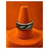 Sterling Silver Size 12.5 Turquoise Ring