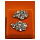Continental Rhinestone Clip-On Earrings Pair