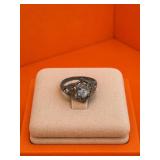 Sterling Silver Baby Ring with Faceted Stone