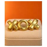 Edwin Pearl Gold-Tone XOX Brooch
