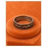 Sterling Silver Patterned Band Ring Sz 6