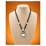 Handmade Inlaid Pendant Beaded Necklace
