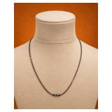 Necklace with Sterling Silver and Colored Beads