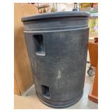 Large Black Plastic Barrel with Handles