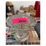 Pressed Glass Lidded Candy Dish