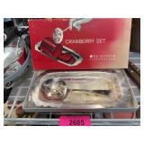 WM. Rogers Silverplate Cranberry Set