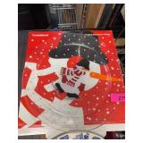 Crate & Barrel Skating Snowman Platter 13"