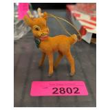 R.L. May Flocked Reindeer Ornament