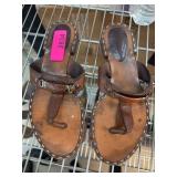 Brown Leather Thong Sandals