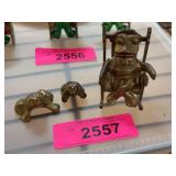 Brass Frog Figurines Set