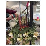 Artificial Hanging Plant with White Flowers
