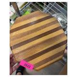 Octagonal Wood Striped Cutting Board