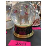 Deer and Cardinal Snow Globe