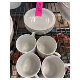 White Porcelain Espresso Cups and Saucers
