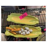 Ceramic Corn Dishes with Corn Holders Set