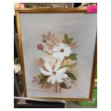 Floral Painting Signed 1986, Framed