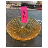 Amber Textured Glass Bowl