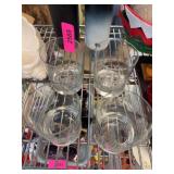 4 BUZ POST Etched Glass Tumblers