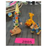 Miniature Clown and Animal Figurines