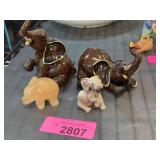 Elephant Figurine Lot, Set of Four