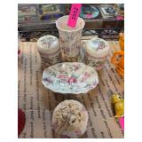 Floral Porcelain Vanity Set, Made in Japan