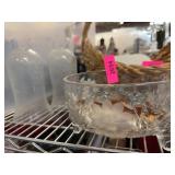 Cut Glass Bowl With Lot of Glass Prisms