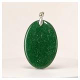 Green Jade Oval Pendant