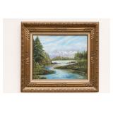Landscape Oil Painting Signed Ada