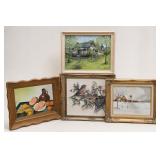Four Framed Oil Paintings