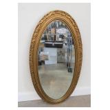 Ornate Oval Wall Mirror with Gold Frame