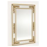 Ornate Gold Gilt Wood Wall Mirror 37" x 47"