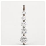 Sterling Silver 1.75in Five-Stone Pendant