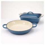 Blue Enameled Cast Iron Pan