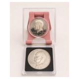 1976-S JFK Half Dollar and 1971-D Ike Dollar