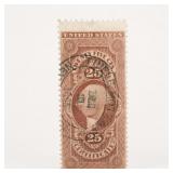 U.S. 1862 25Â¢ First Revenue Stamp